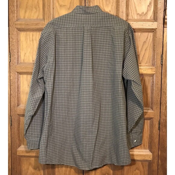 Vintage L.L. Bean Long Sleeve Button Down Brown Plaid Shirt Mens size LT Cotton - Picture 8 of 11